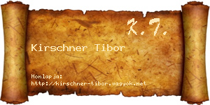 Kirschner Tibor névjegykártya